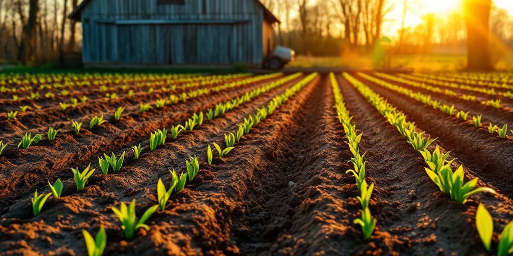 Spring farm fields ready for planting